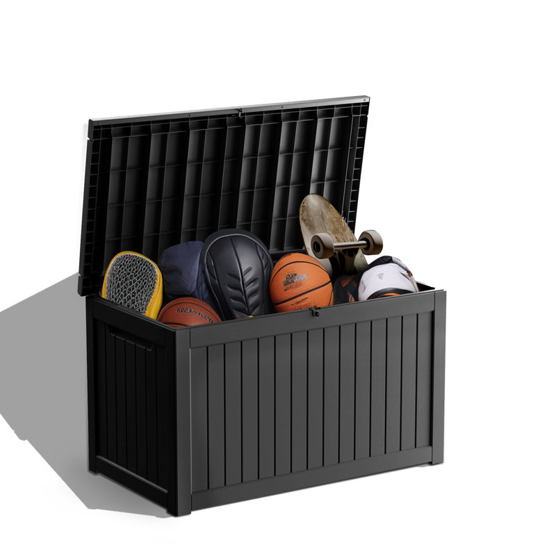 WFX Utility™ 230 Gallon Water Resistant Lockable Deck Box with Lock, Black