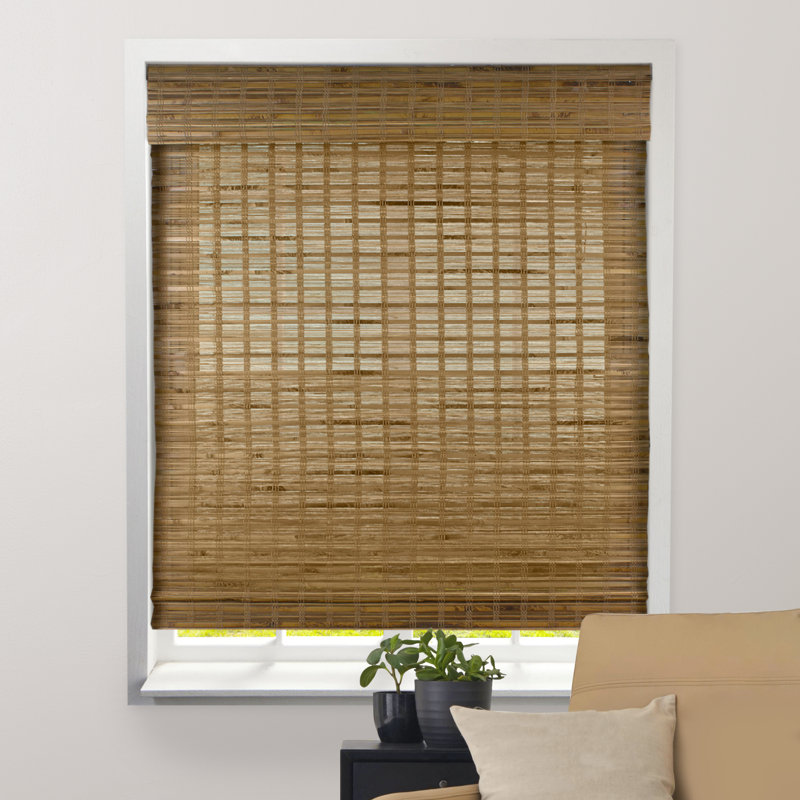Dali Native Cordless Sheer Bamboo Roman Shades with Valance