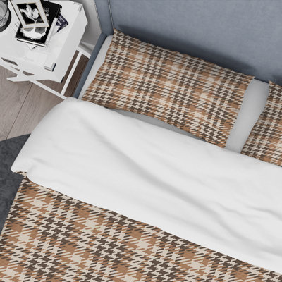 Ensemble de housse de couette en microfibre noir / brun 2 pièces