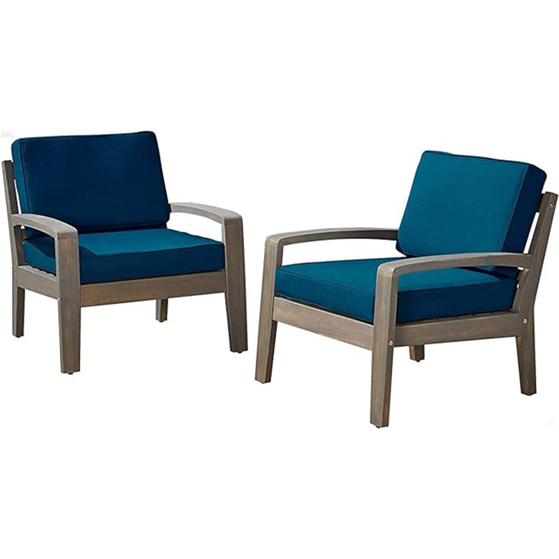 [Chaise simple] CHAISE CLUB GRENada, Bleu sarcelle / brun
