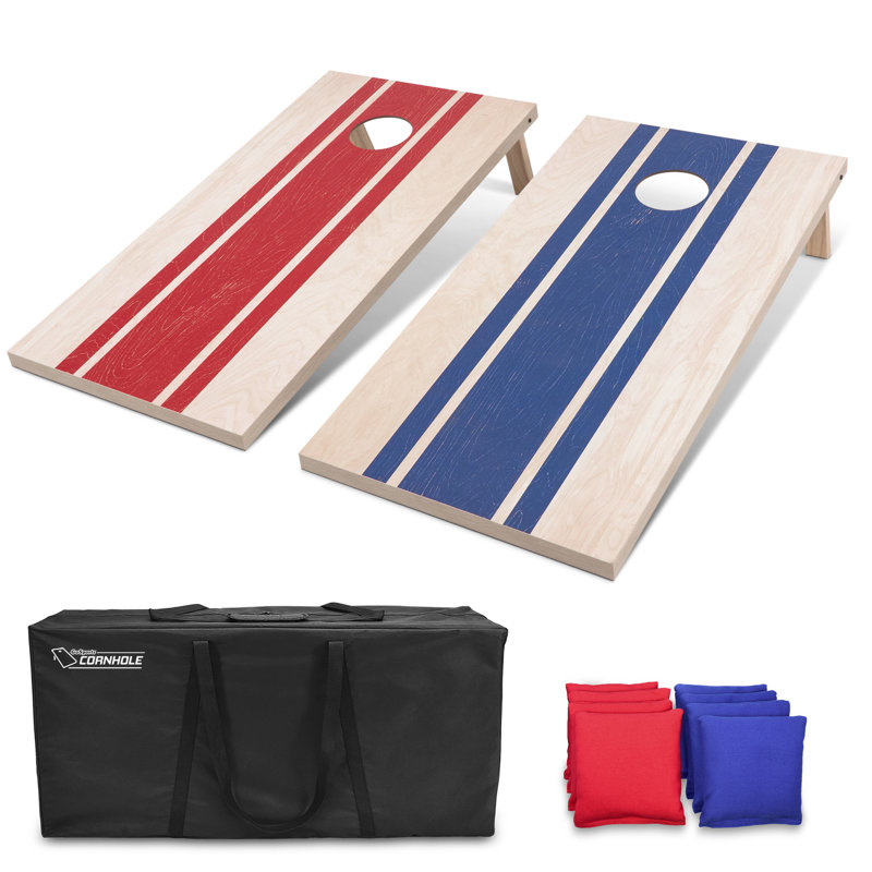 GoSports 4 ft x 2 ft Red and Blue Cornhole Game Set with Bean Bags