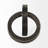 Two Ring Gray Hammered Metal Sculpture