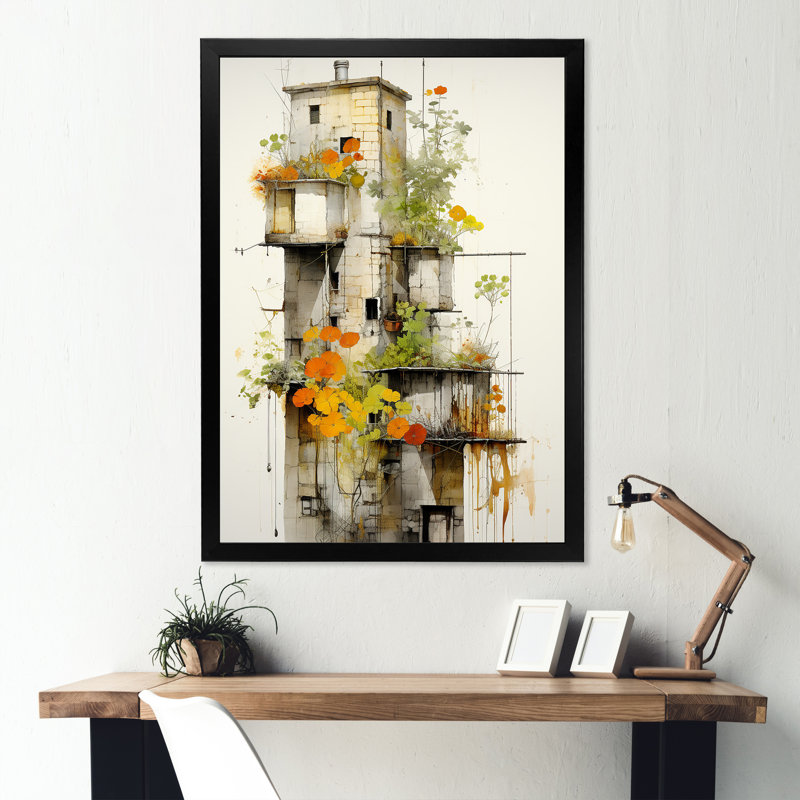 Minimalisme botanique, tours de la jungle II - art mural tours, Cadre photo noir, H 20 po x l 12 po x P 1 po