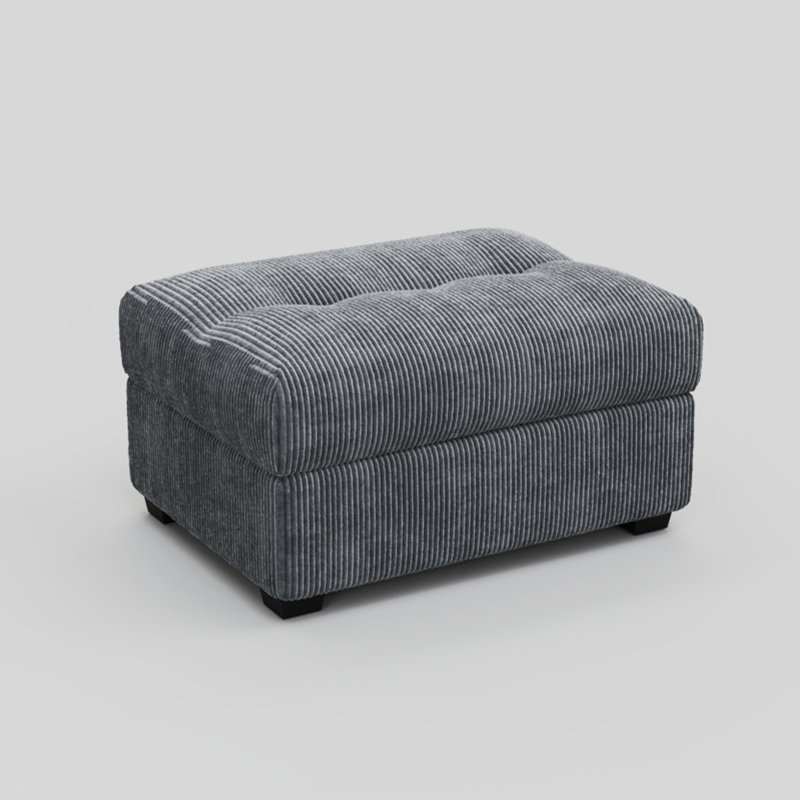 Bekey Sieber Corduroy Ottoman, Gray