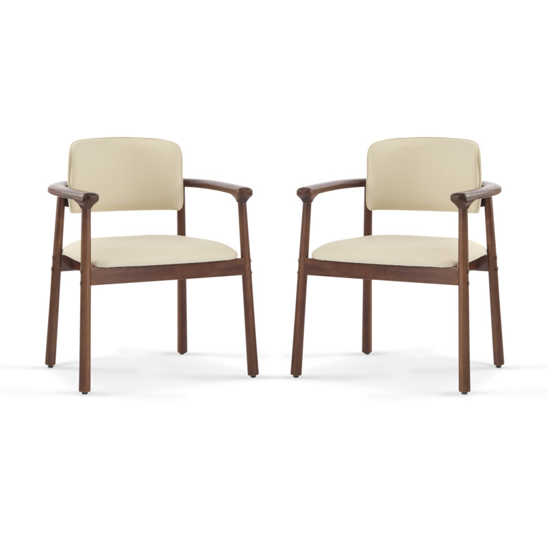 2 - Pack Dining Room Chairs, Sturdy Rubber Wood, Comfortable PU Foam Seat, Ideal For Home & Kitchen