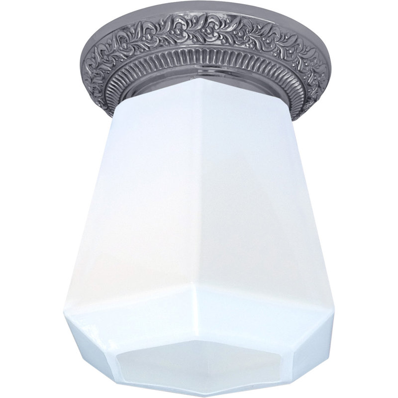 Fosdick Glass LED Semi Flush Mount, Bright Chrome