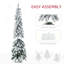 Grand haut sapin de Noël artificiel avec des branches floquées par la neige, lumières chaudes blanches ou colorées, forme Downswept-1575986142