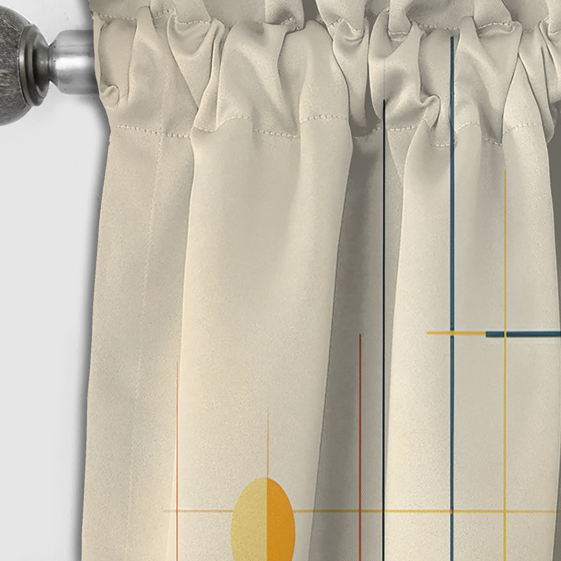Syncronicities Midcentury Elegant Retro Art - Rideau occultant abstrait - 1 panneau, L 52 po x L 108 po
