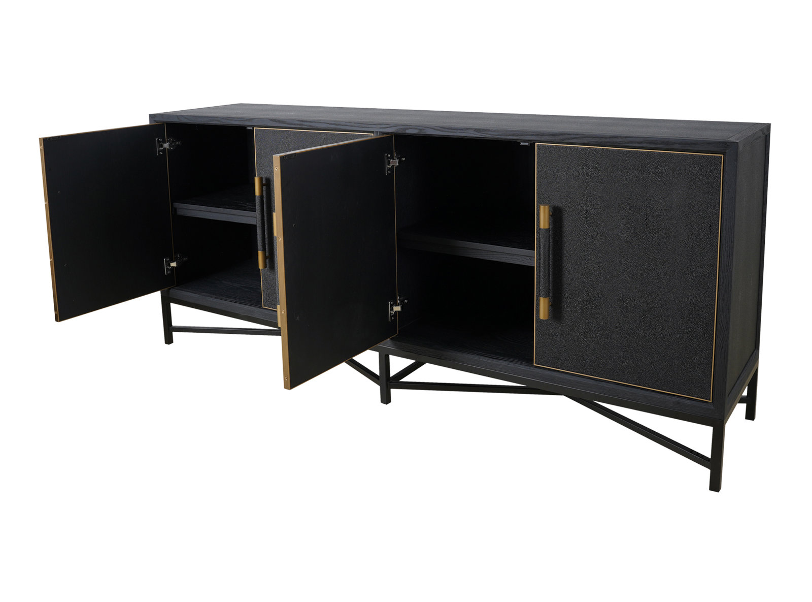 Meera 76" Oak Sideboard, Black
