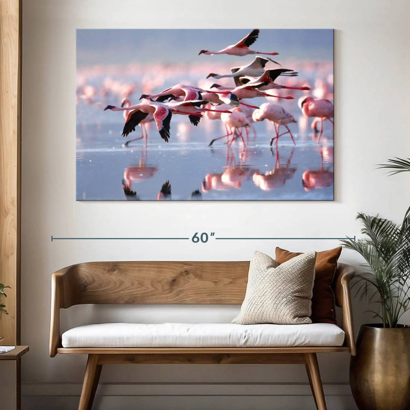 Brampt Lesser Flamingos, 34" H x 51" W