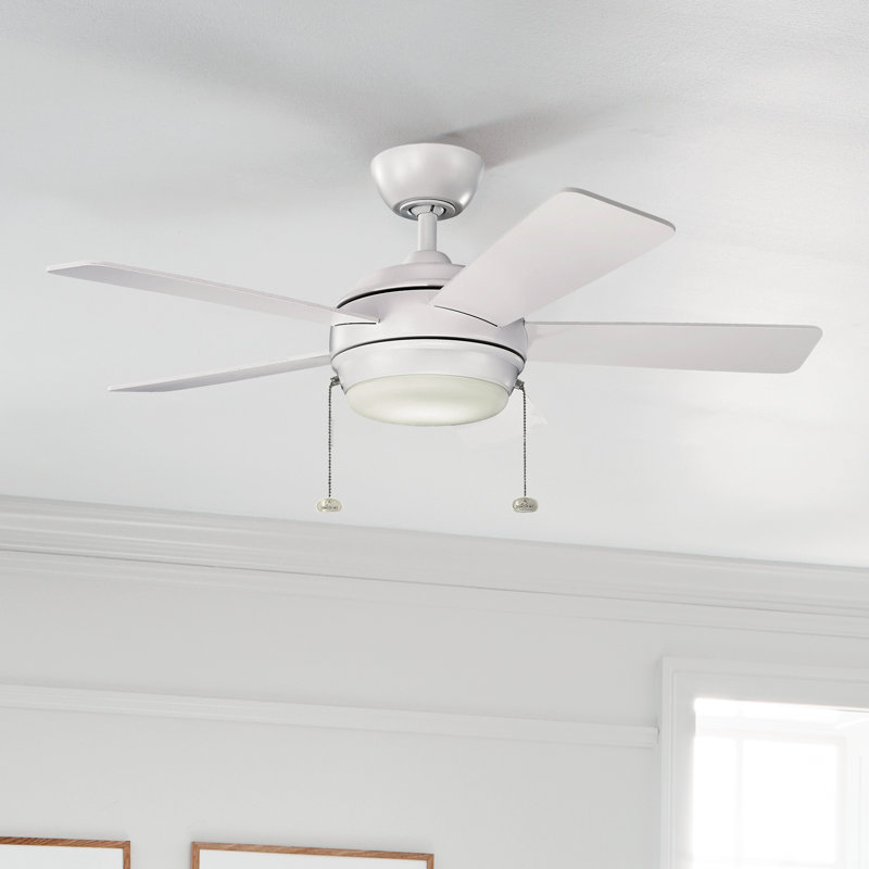 Ventilateur de plafond blanc mat Kichler Starkk, Blanc mat