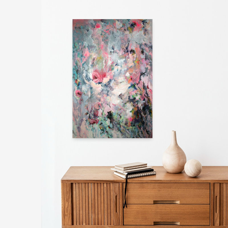 Art contemporain fleur contemporaine, H 24 po x l 16 po
