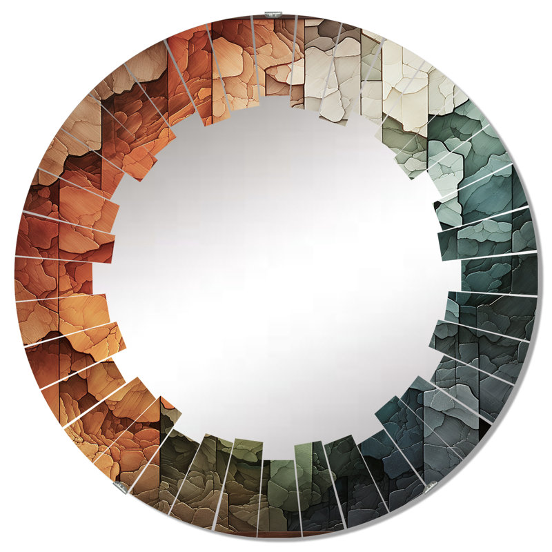 Rience - Miroir mural moderne rond, 32 po x 32 po