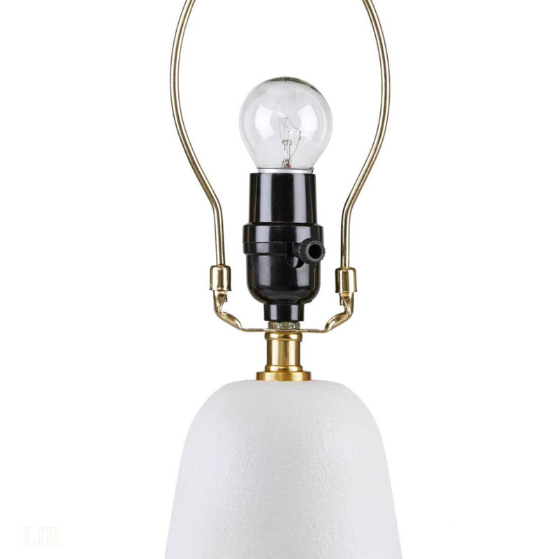 Lampe de table en céramique texturée avec abat-jour en tissu cannelé, abat-jour plissé blanc élégant