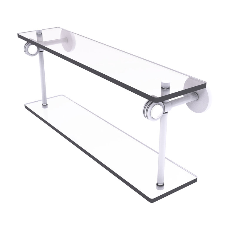 Margolis 2 Piece Glass Tiered Shelf, Matte White