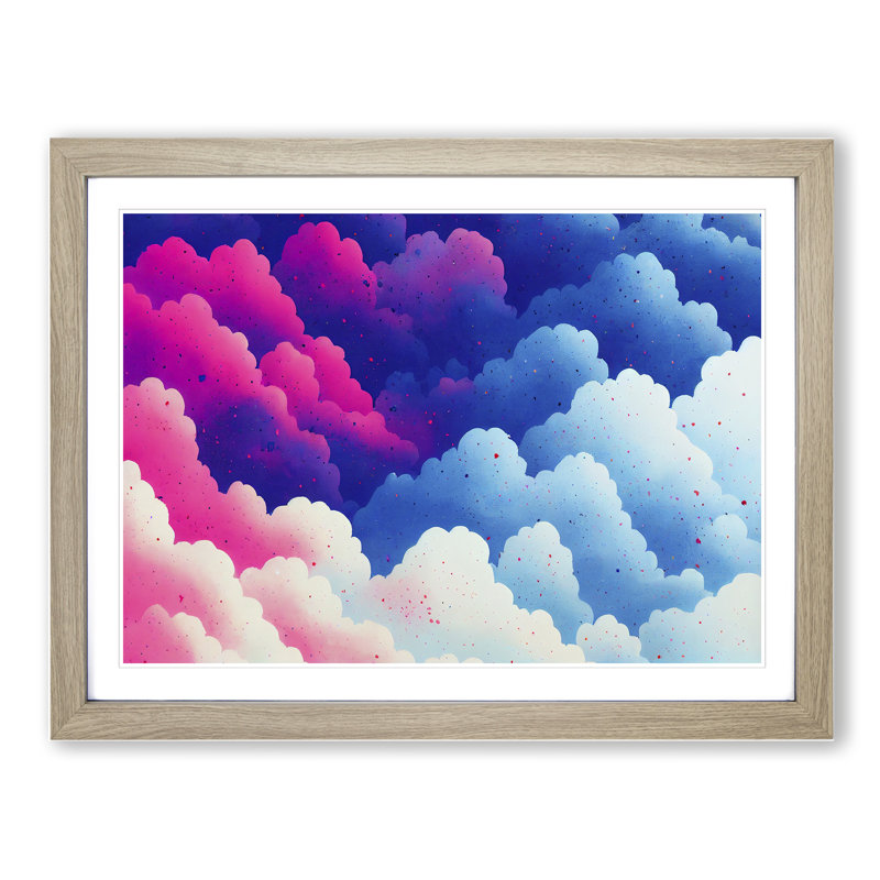 Fluffy Clouds Vol.3 - Single Picture Frame Print, 46cm H x 64cm W x 2cm D, Oak Framed
