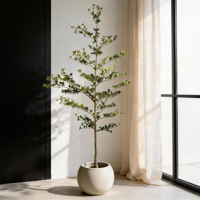 Olive artificielle noire en pot, plantes en pot réalistes pour la décoration intérieure et extérieure, 84" x 47"