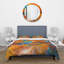 Oiseau fauve bleu sur une branche - ensemble de housse de couette traditionnel - microfibre de polyester-66390275