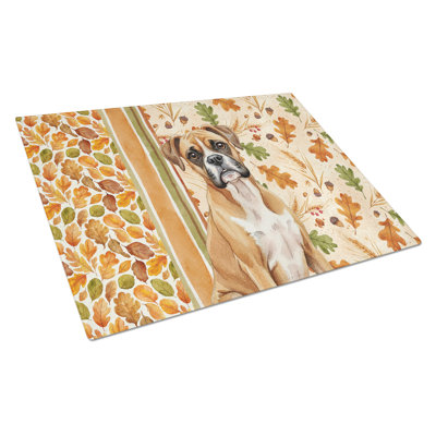 Boxer Heirloom Fall Glass Cutting Board