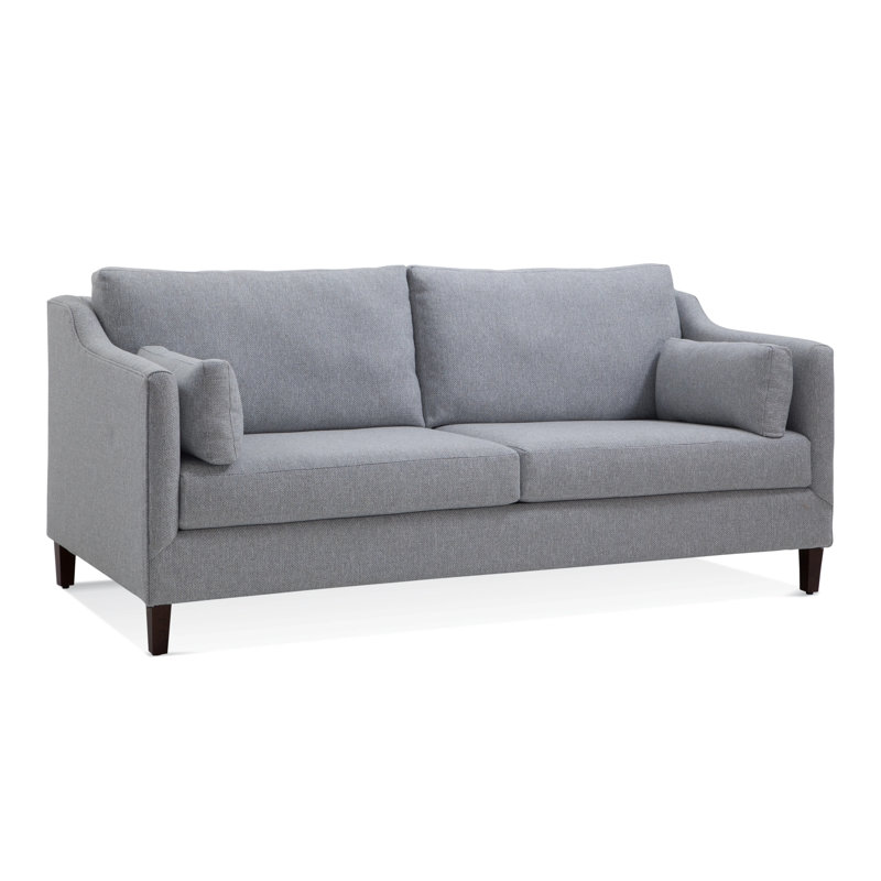 Liam 81'' Upholstered Sofa, Frost White, Light Blue Textured Performance; 0851-55