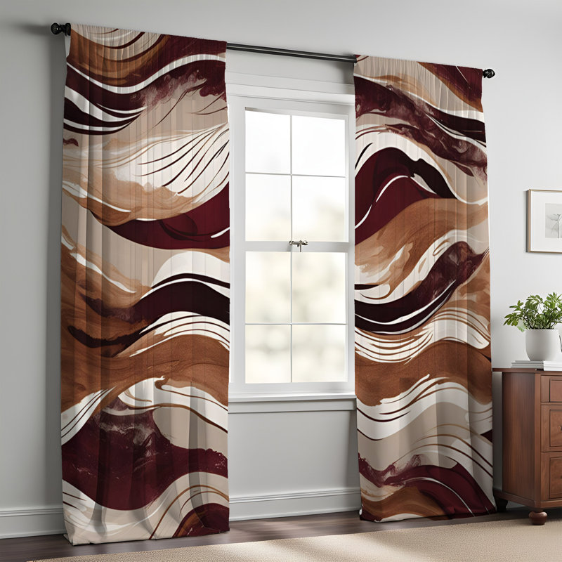 Paire de rideaux semi-transparents en polyester Durgy, L 20 po x L 52 po
