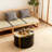 Black gold round mirror coffee table