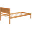 Lit plateforme simple avec tête de lit, structure de base en lattes de bois immaculées, sans sommier, tête de lit en chêne et structure supportée, style-120645751