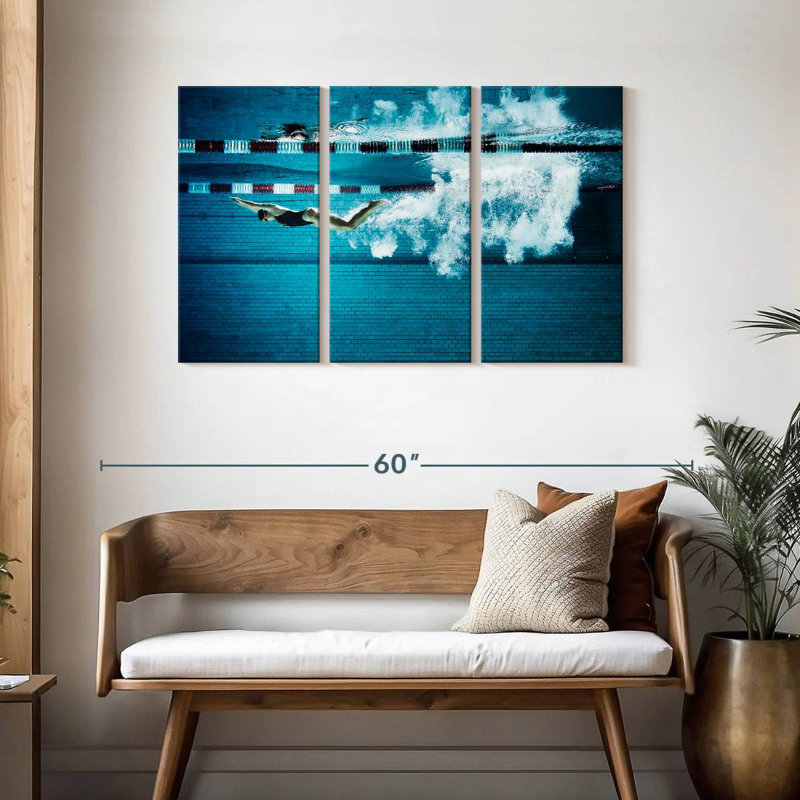 Sireci Female Swimmer Underwater, 28" H x 45" W