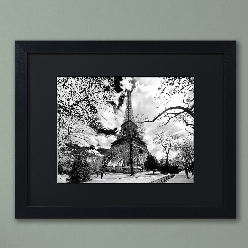" Eiffel Tower " by Philippe Hugonnard, 16" H x 20" W x 0.5" D, Black Mat