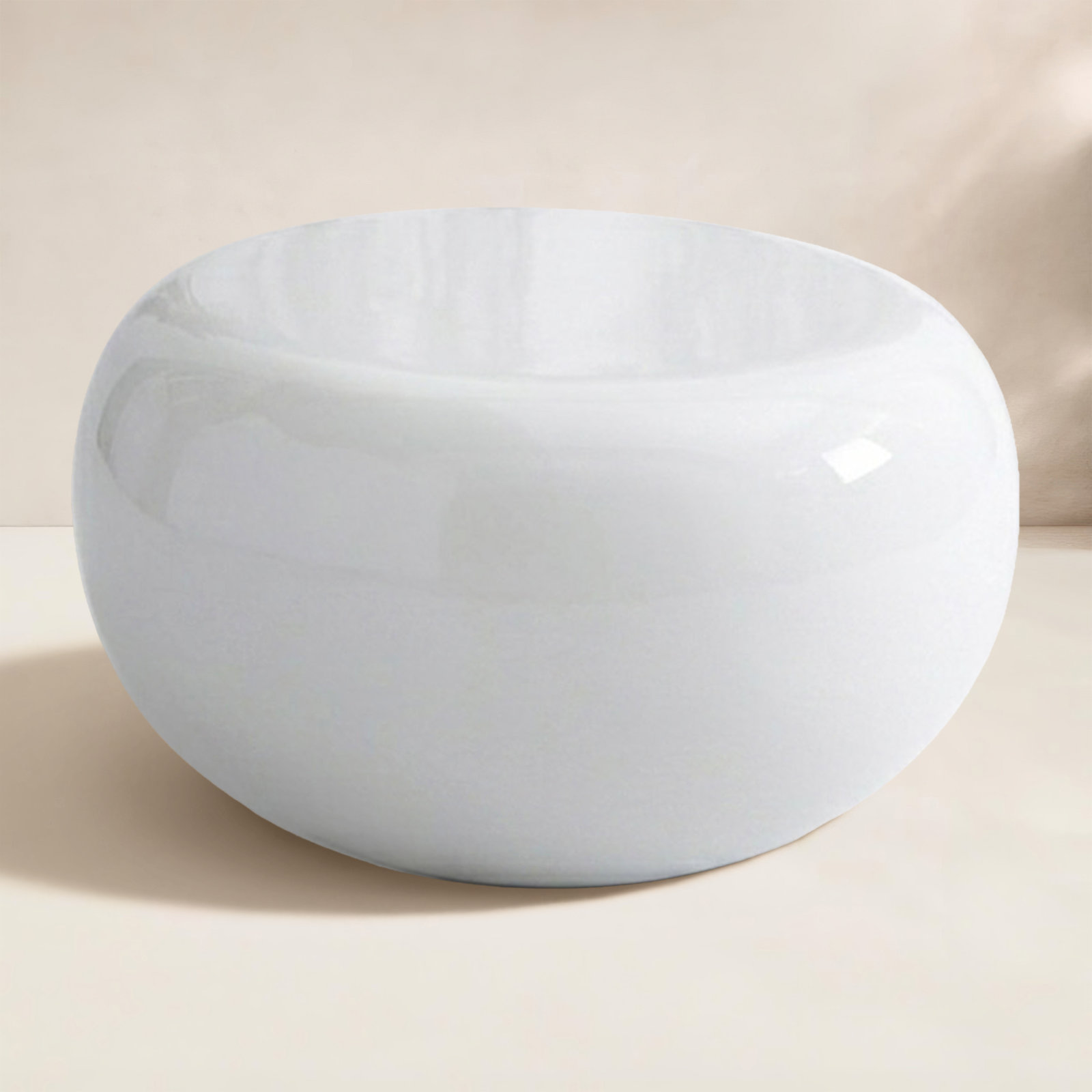 Phillips Collection River Stone 54" Patio Table, 14" H x 42" L x 26" W, Gel Coat White