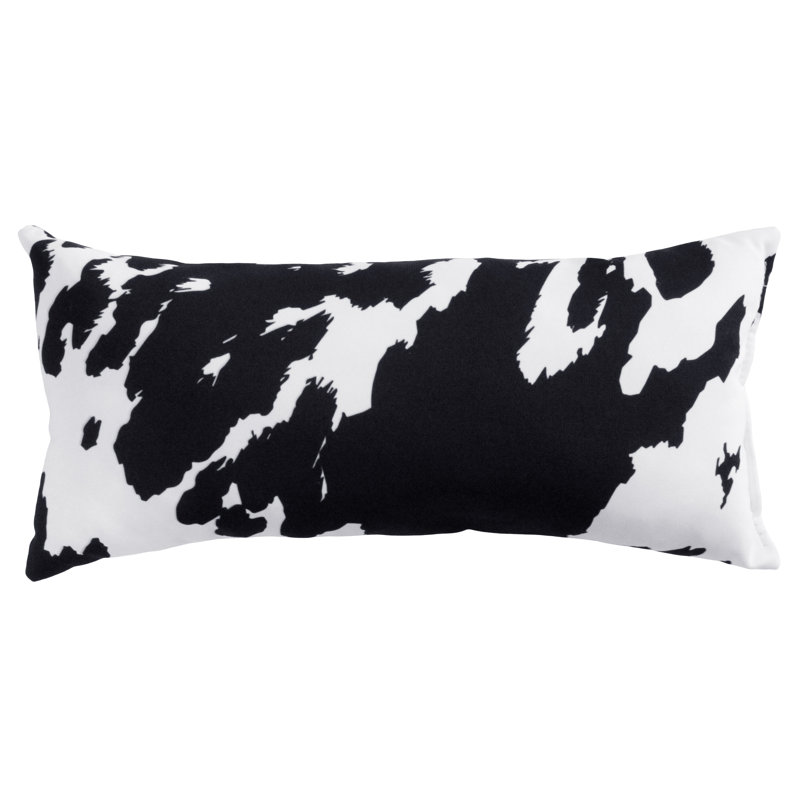 Animal Print Reversible Throw Pillow, Black