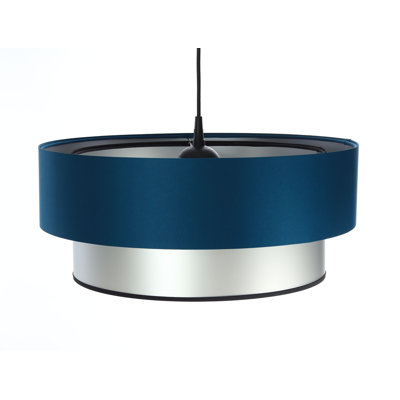 Rivington 1 - Light Black/Silver Drum Pendant