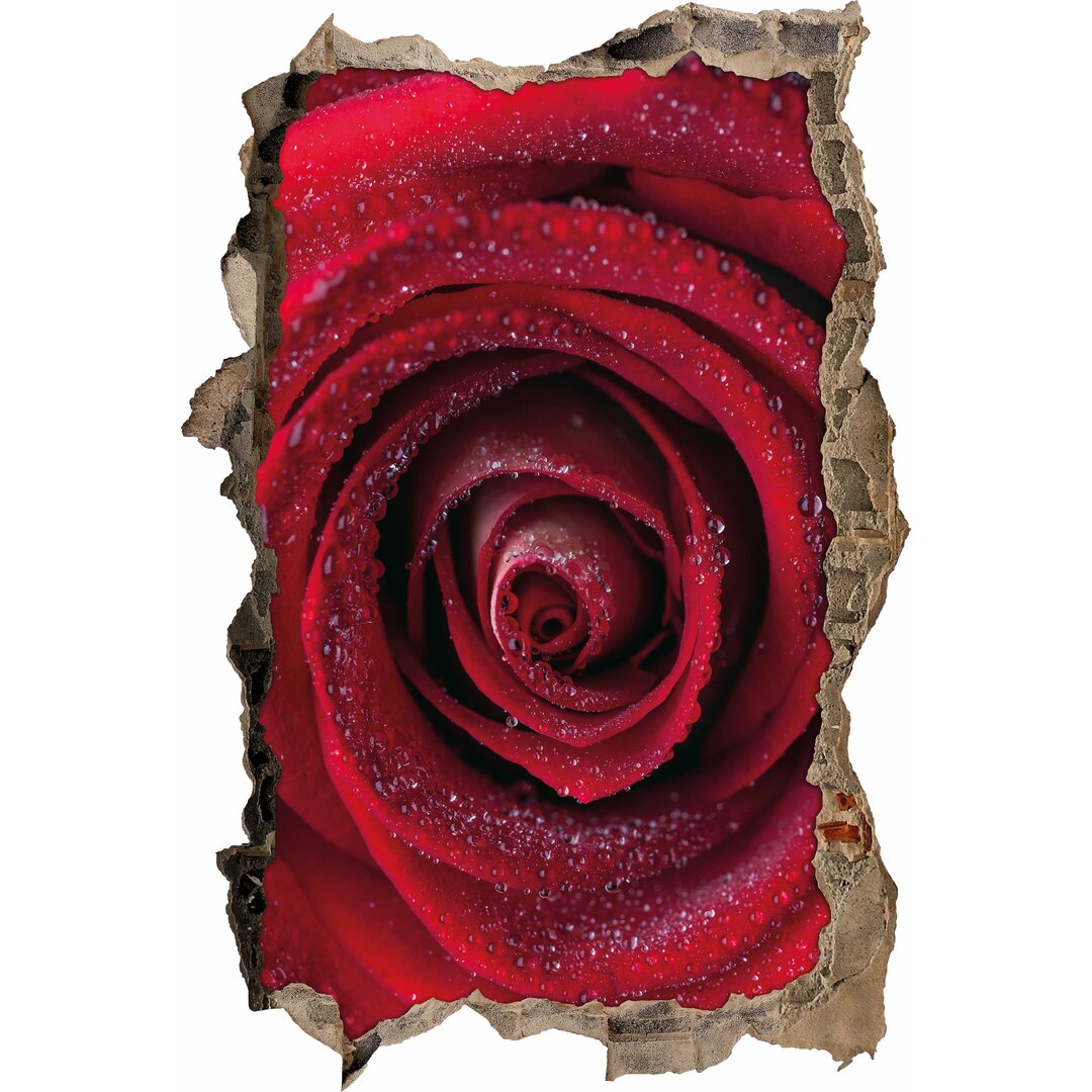 Wandtattoo Wundervolle rote Rose