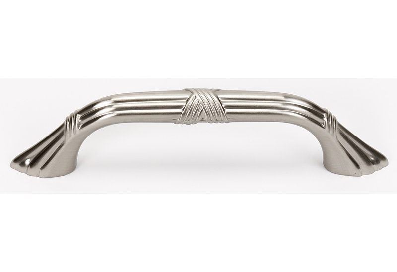 Ribbon And Reed Arch Pull, Satin Nickel