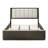 Wooden Platform Bed with Upholstered Headboard