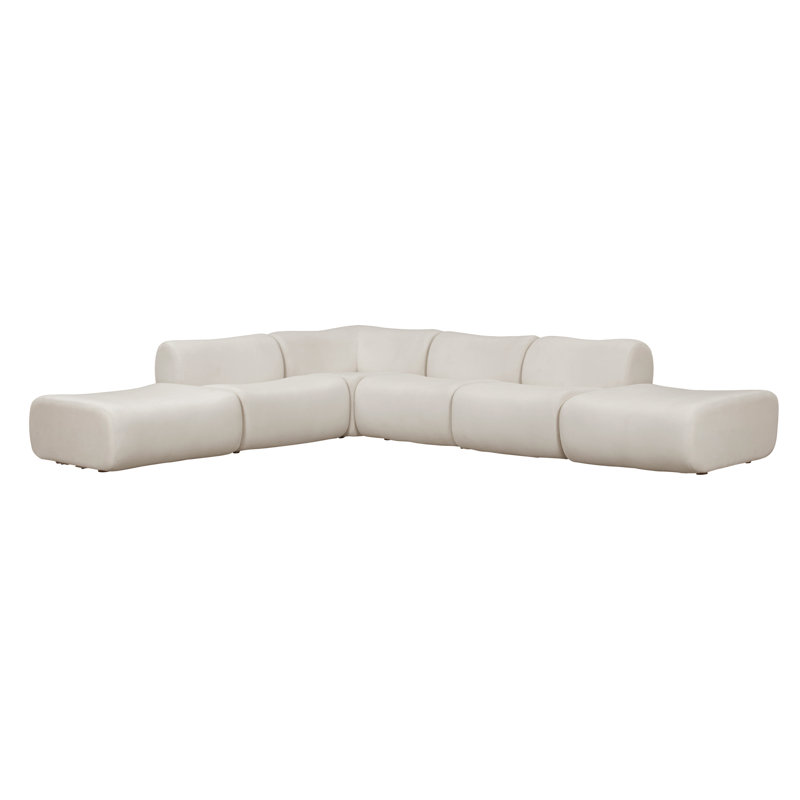 Grand modulaire en L Zenith, Mélange de polyester crème