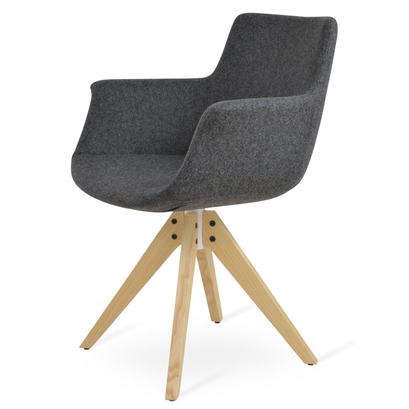 Fauteuil Bottega, Gris foncé, Naturel