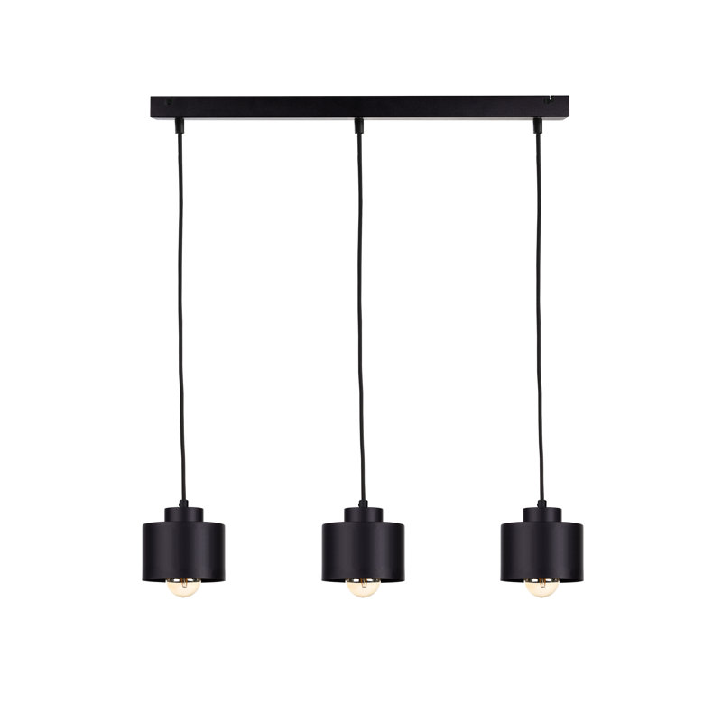 Jiniyah 3 - Light Drum Pendant, Black, Black