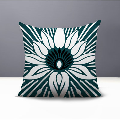 Carla Floral Burst Reversible Indoor/Outdoor Square Pillow
