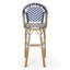 Ensemble de 2 tabourets de bar français d'extérieur - Assise en rotin pe d'une hauteur de 29,5 po, finition en bambou aluminium