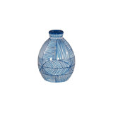 Indigo Mosaic Vase, Short