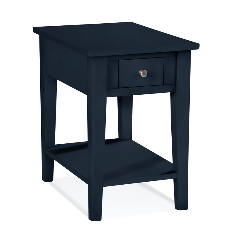 East Hampton Solid Wood End Table, Navy