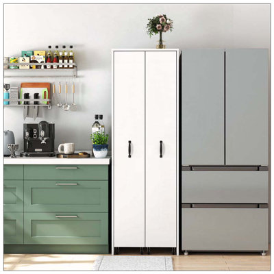 Slide Out Storage Bookcase with 2 Pulled Out Doors