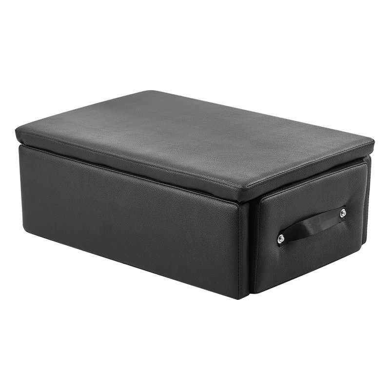 Coffre Pilates Reformer - accessoire d'exercice en bois 25 po x 17 po x 9 po avec rembourrage en polyuréthane noir pour l'entraînement en force et en équilibre