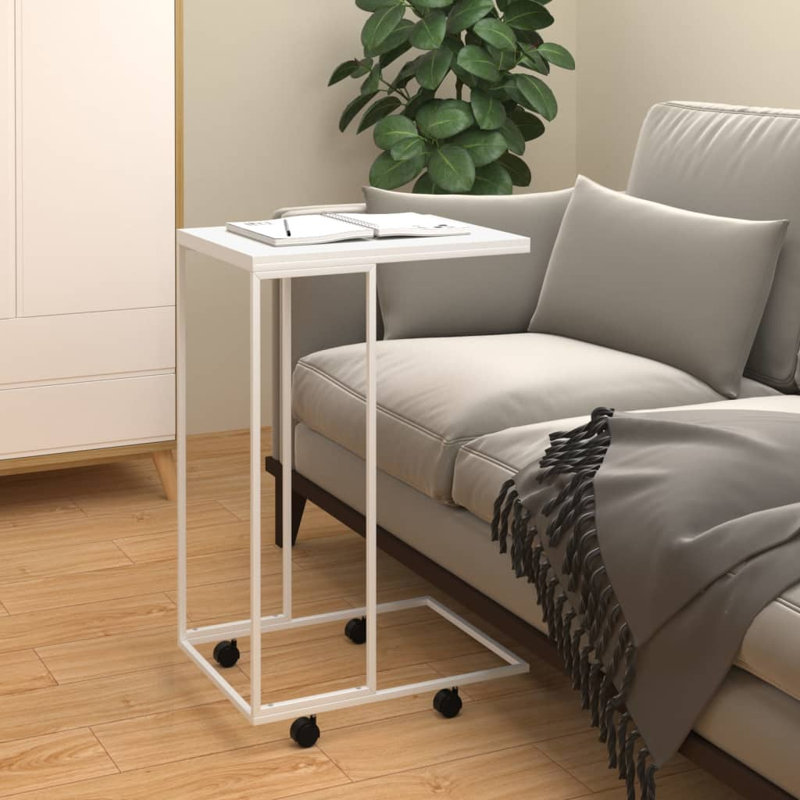 Jasenia Tray Table, White/Brown