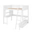 Lit mezzanine double avec bureau en L multi-rangement, lumière DEL et station de charge USB, banc de rangement avec tiroirs-114406378
