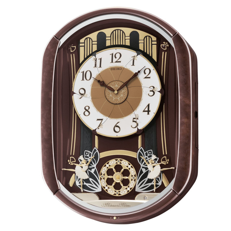 QXM297BRH Melodies In Motion Clock, Brown
