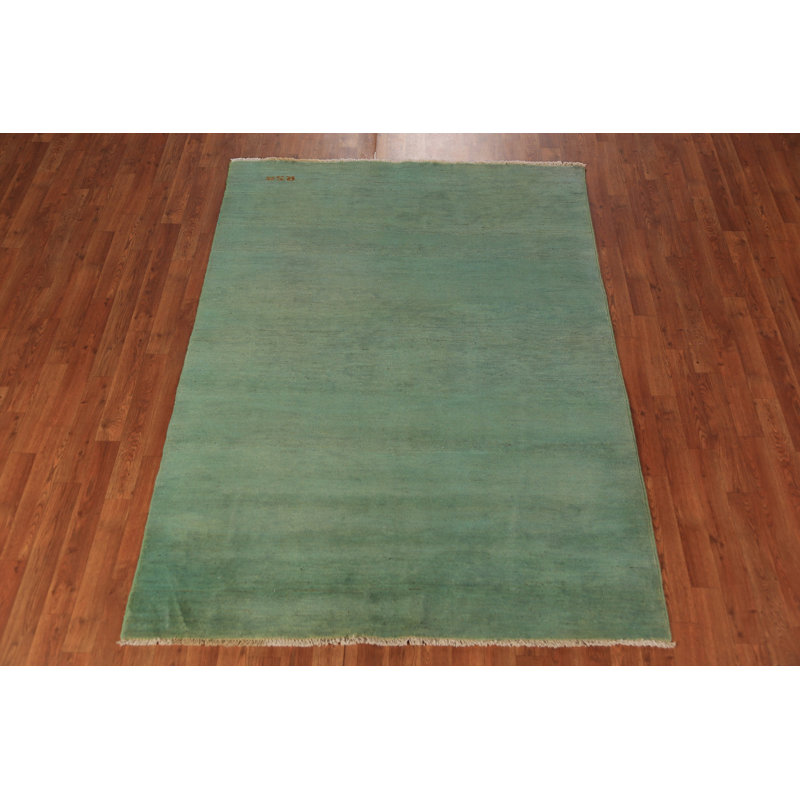 Green Handmade Gabbeh Modern Rug 5x7
