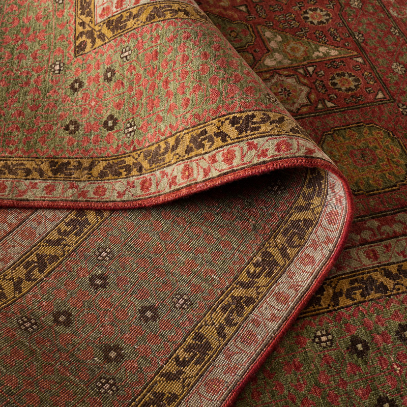 Ralph Lauren Lourens Hand Knotted, 80% Wool And 20% Cotton, Madder Red Area Rug, Rectangle 10' x 14'