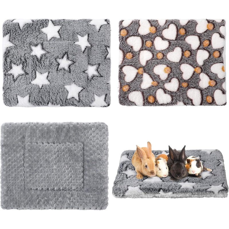 Bunny & Guinea Pig Fleece Sleeping Pads, Set Of 3 –pineapple Grid